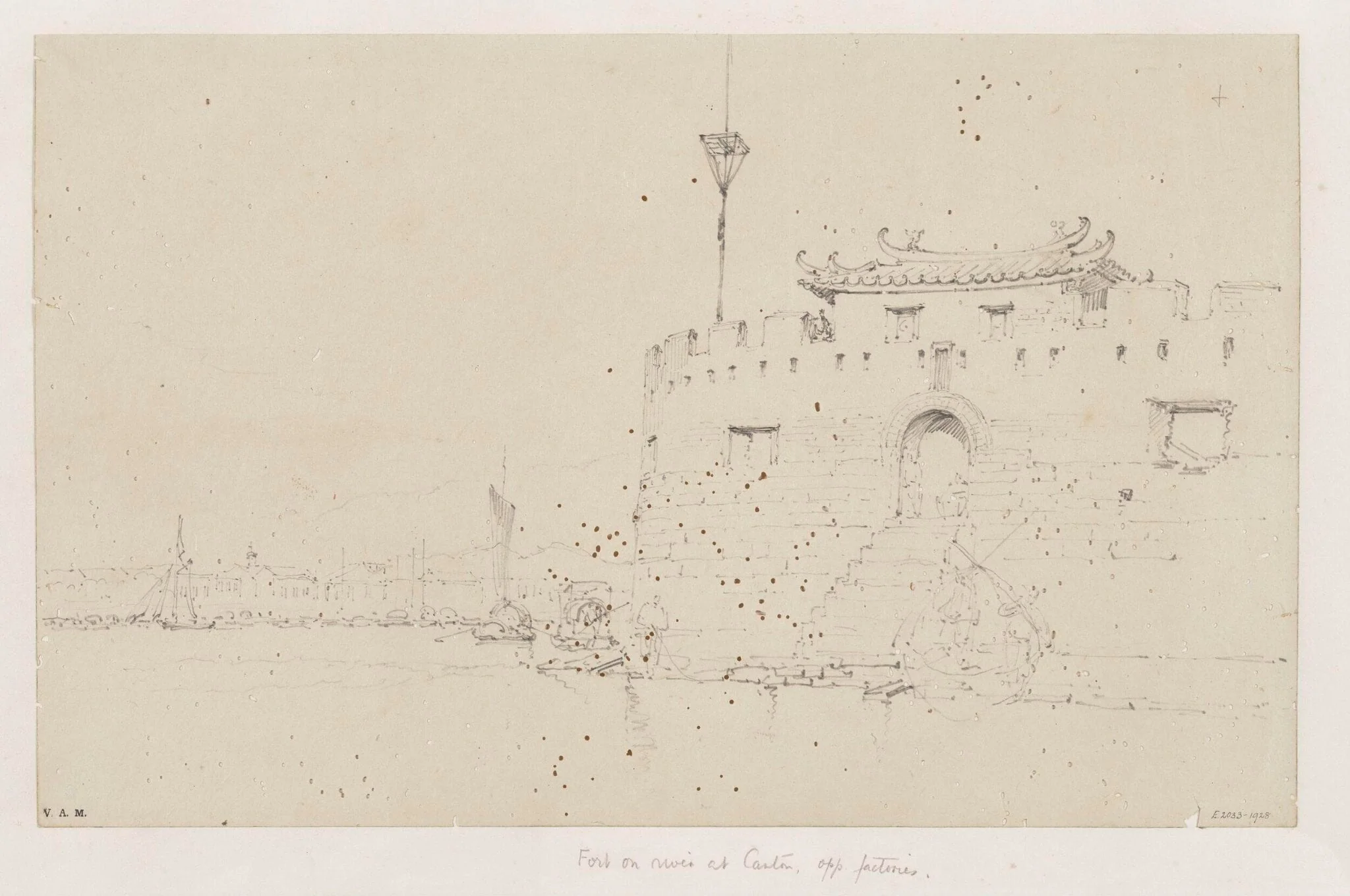 The 'Red Fort' on the river at Guangzhou (Canton), detail