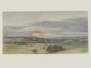 Dedham Vale, from East Bergholt: sunset., by John Constable, watercolor, 1802