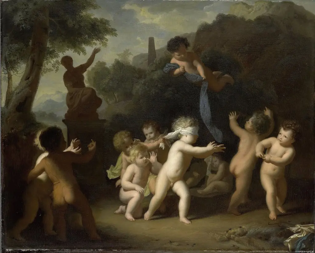 Playing Putti, by Hendrik van Limborch, oil, 1710