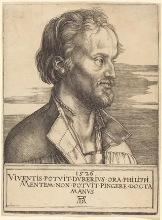 Philip Melanchthon, by Albrecht Dürer, ink, 1526