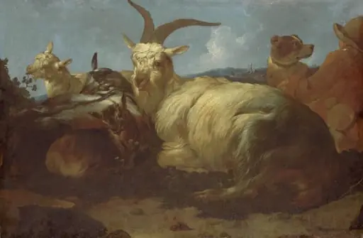 A Goatherd Watching his Animals, by Johann Melchior Roos, unspecified, 1683