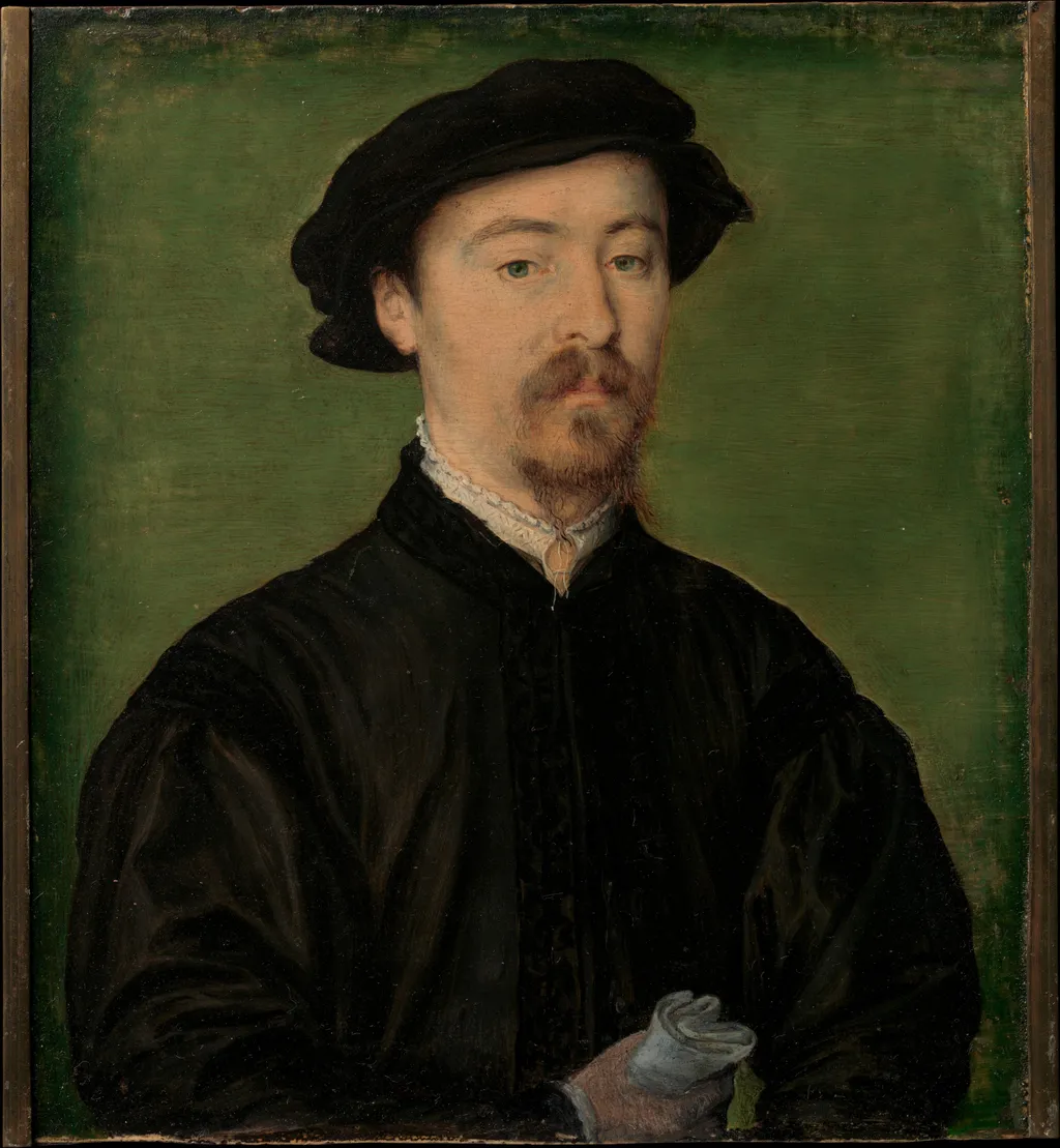 Portrait of a Man with Gloves, by Corneille de Lyon, oil, 1540