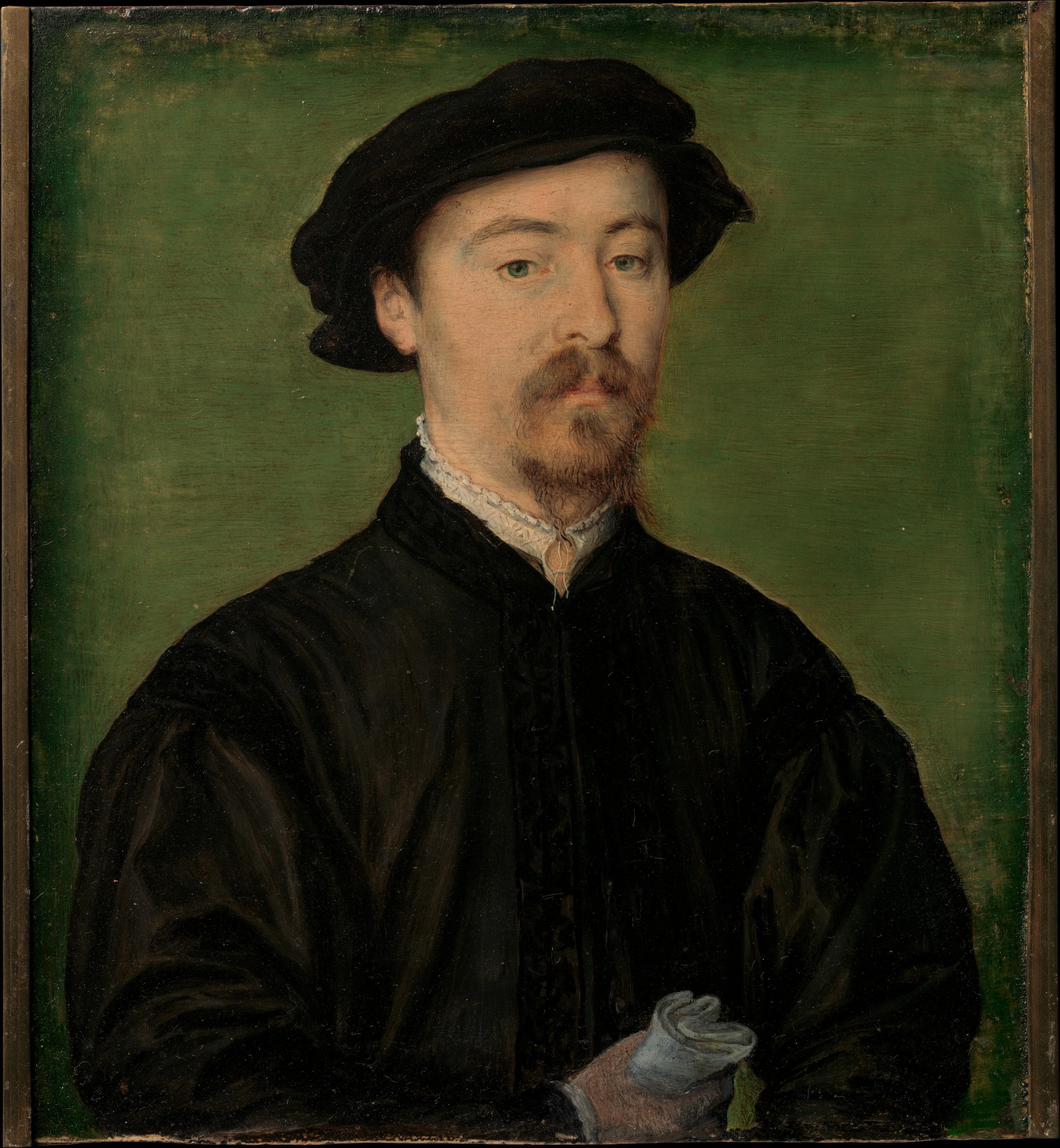 Portrait of a Man with Gloves, detail