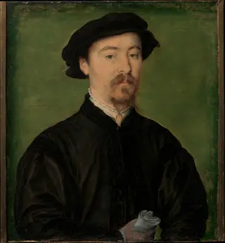 Portrait of a Man with Gloves, by Corneille de Lyon, oil, 1540
