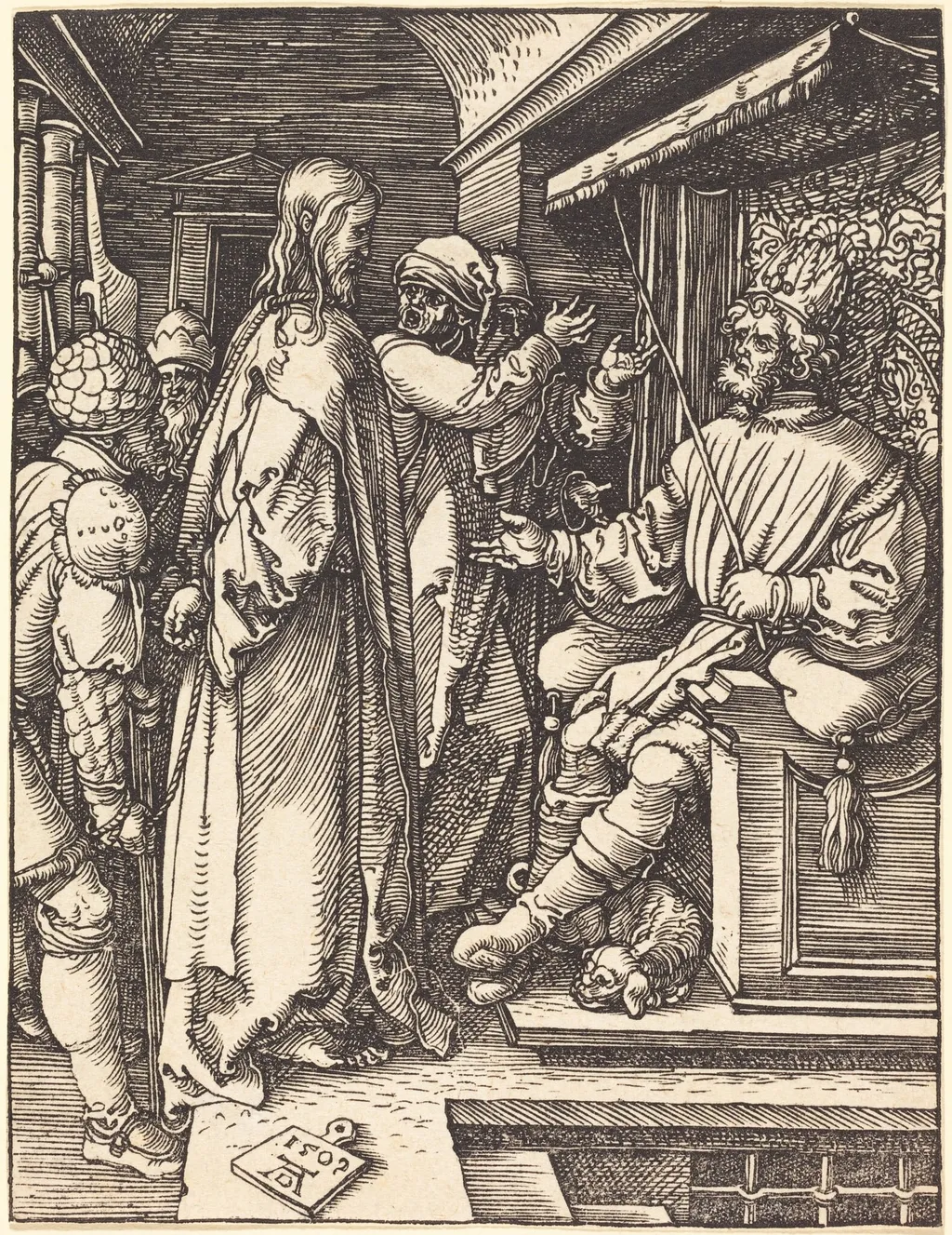 Christ before Herod, by Albrecht Dürer, ink, 1509