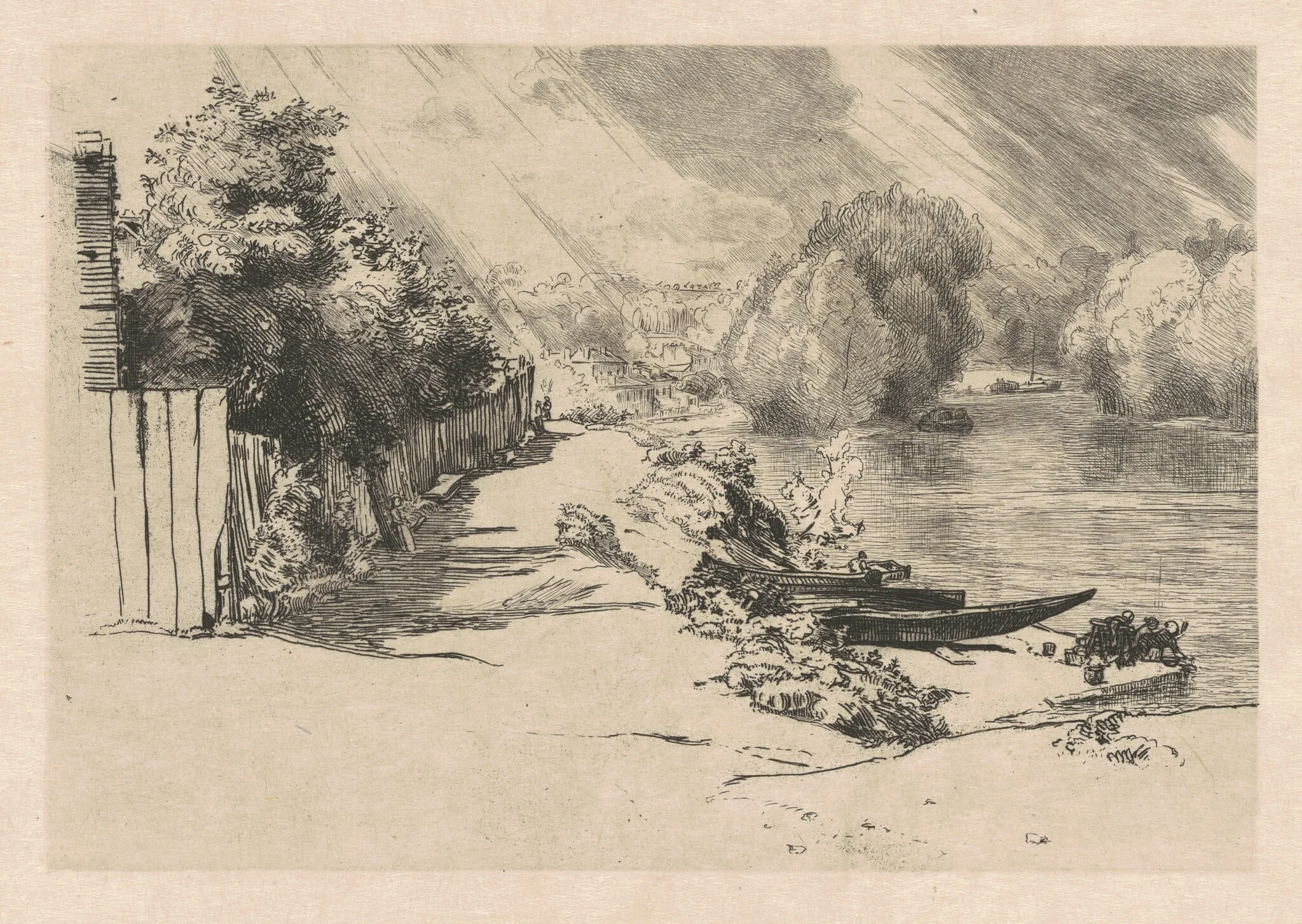 The Seine at Bas-Meudon, detail