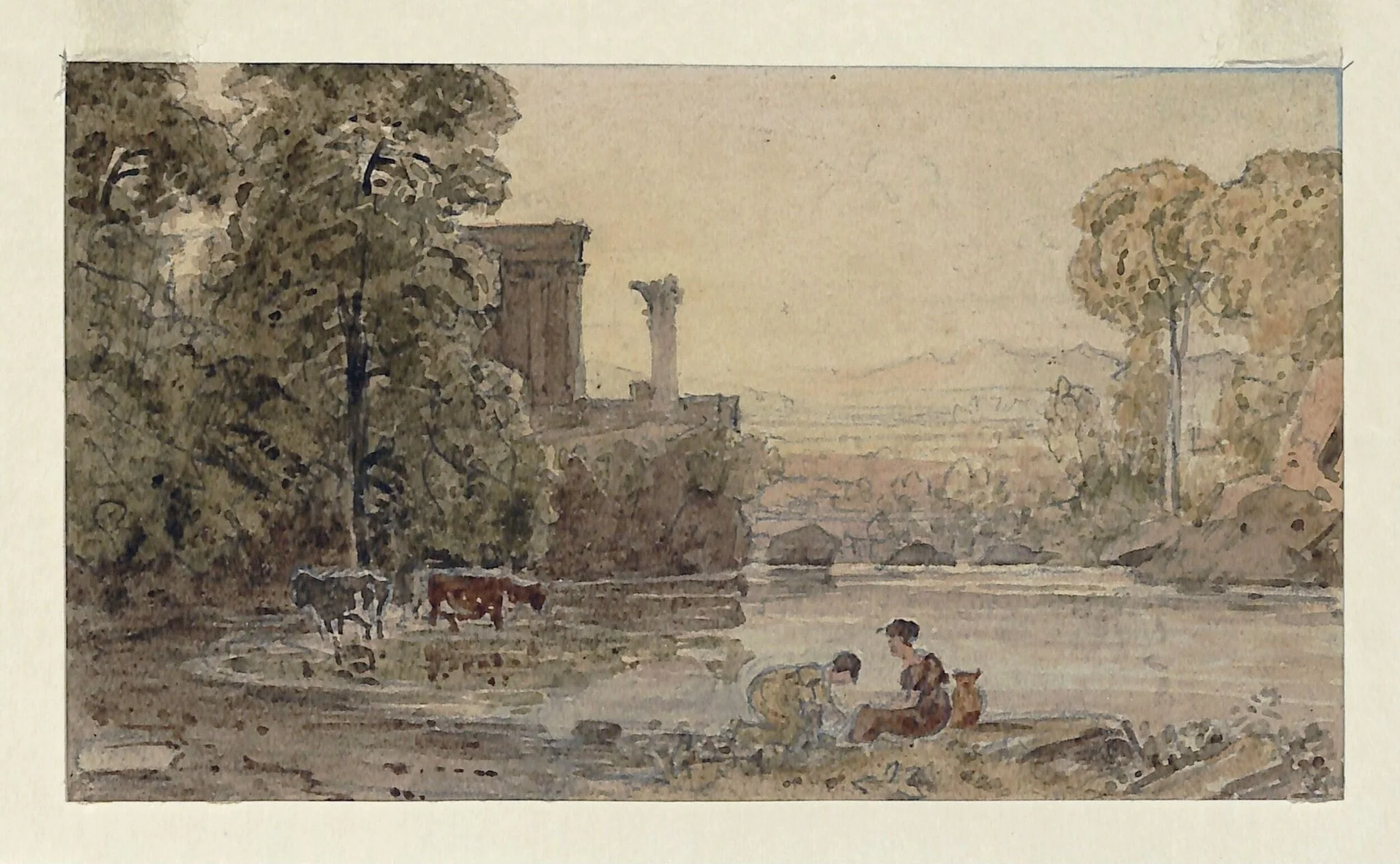 Classical landscape, detail