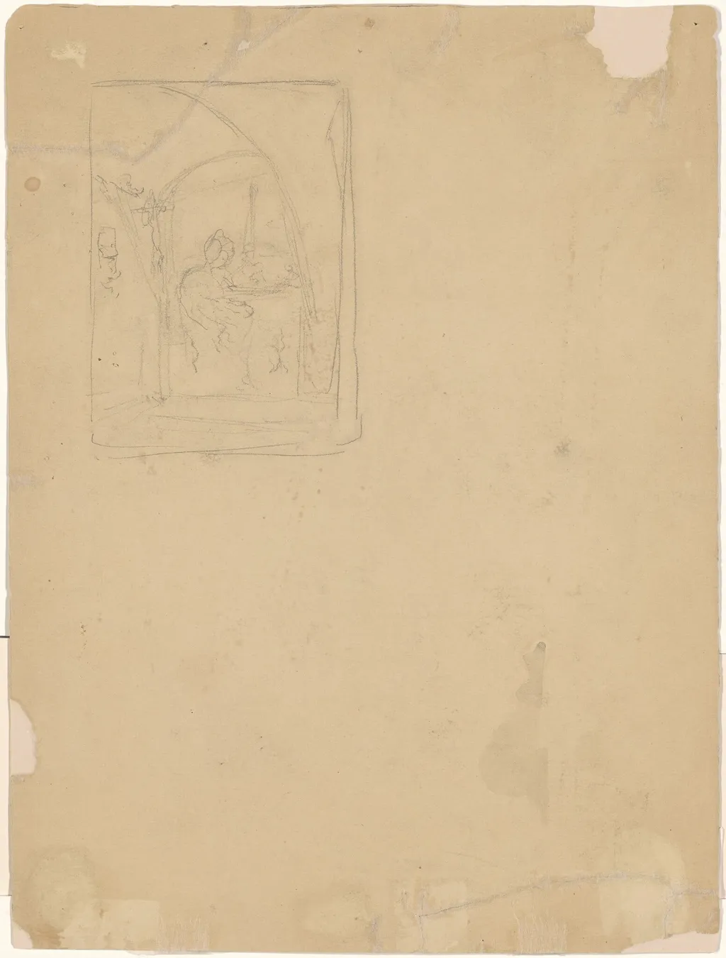 Study of an Interior [verso], by Walter Shirlaw, graphite, 1801