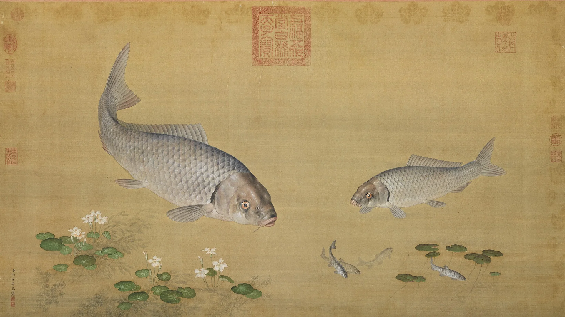 Aquatic Plants and Fish, detail