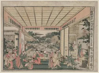 Chushingura: Act VII (from the series Perspective Pictures for The Treasure House of Loyalty), by Kitao Masayoshi, 1794