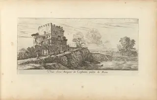 Veue d'une Antiquité de Constantin proche de Rome, by Israël Silvestre, ink, 1650