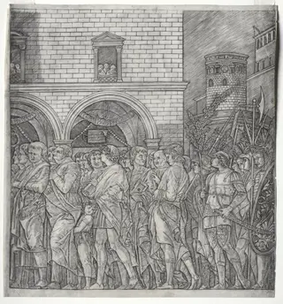 Triumph of Caesar:  The Senators, by Giovanni Antonio da Brescia, 1404