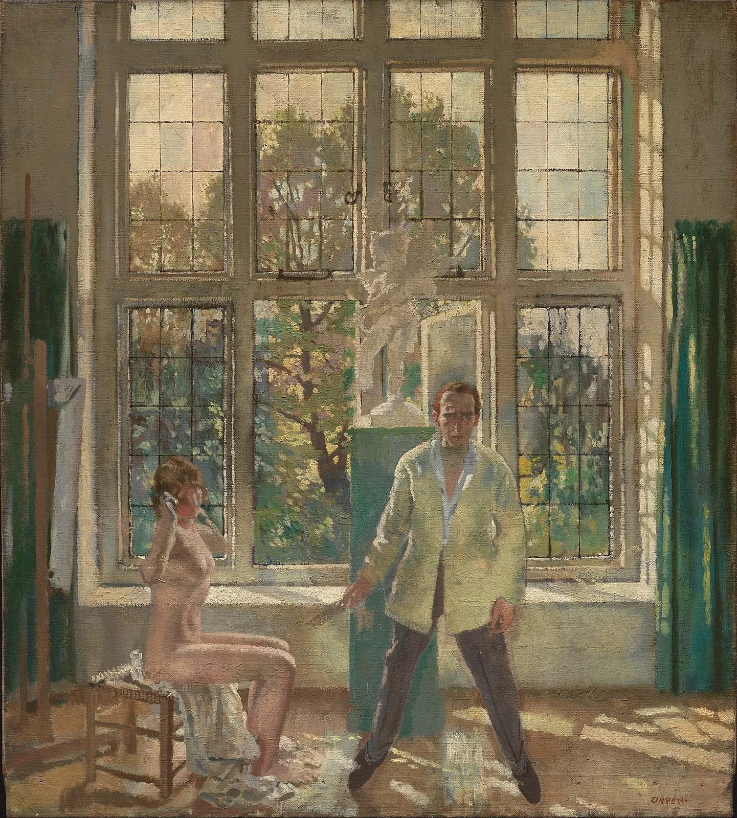 Summer Afternoon (Artist in his Studio with a Model), detail
