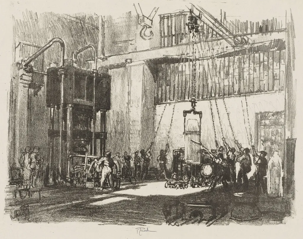 English War Work:  Bottling the Big Shell, by Joseph Pennell, 1916