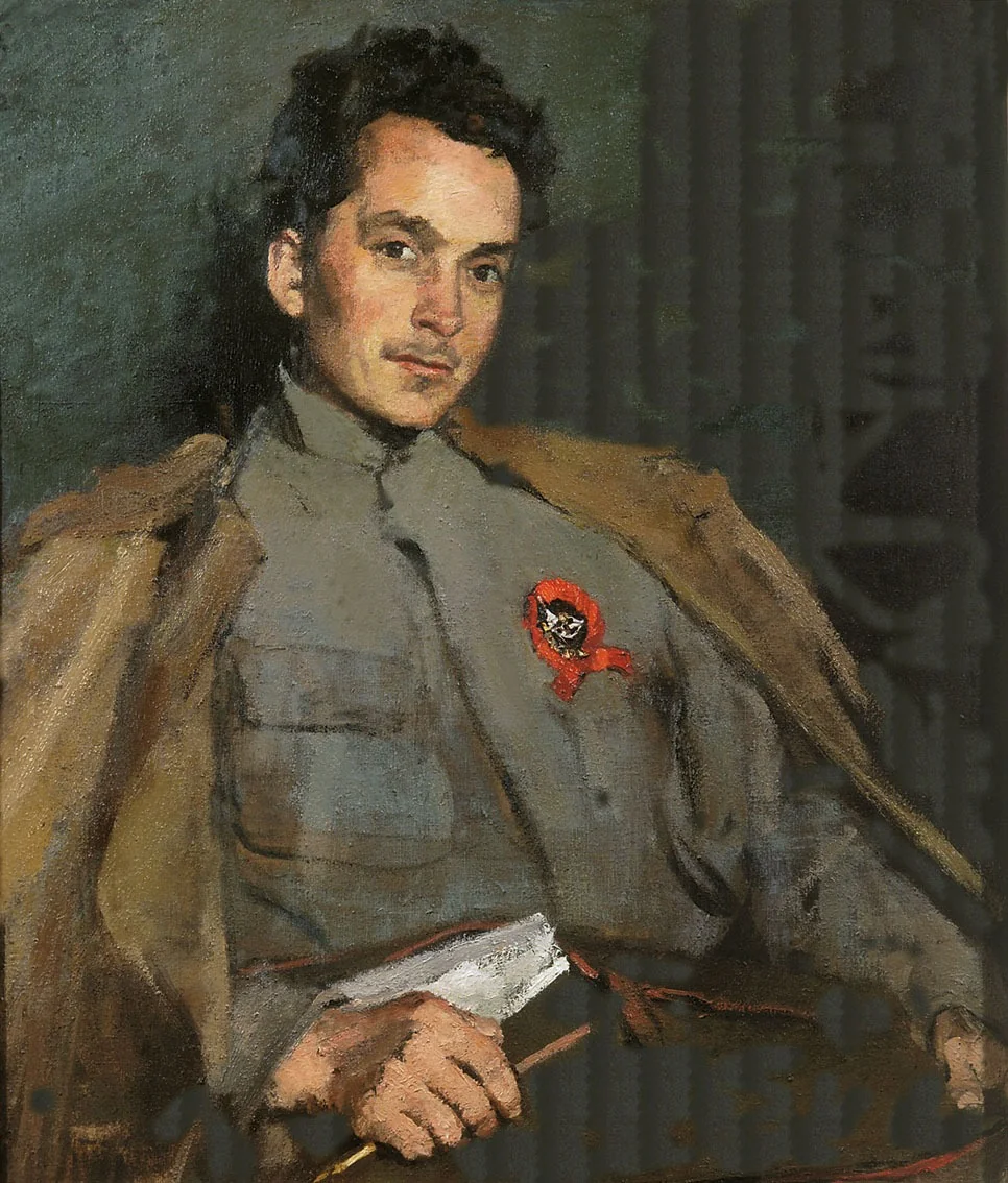 Portrait of D. A. Furmanov, detail