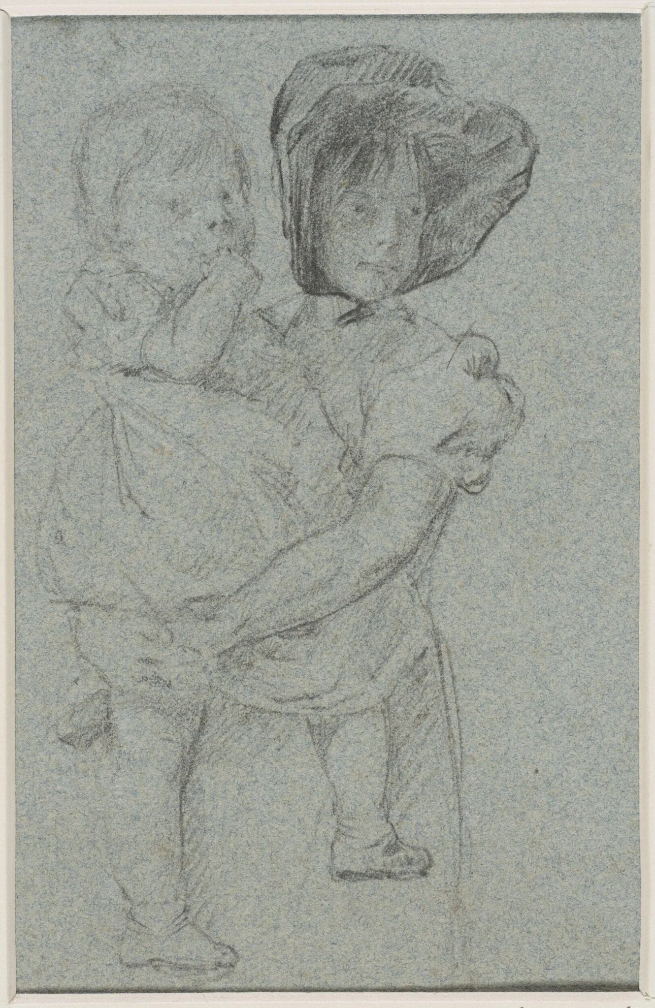 Study of a girl with an infant in her arms, detail