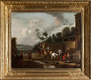 Departure for hunting, by Pieter Wouwerman, oil, 1662