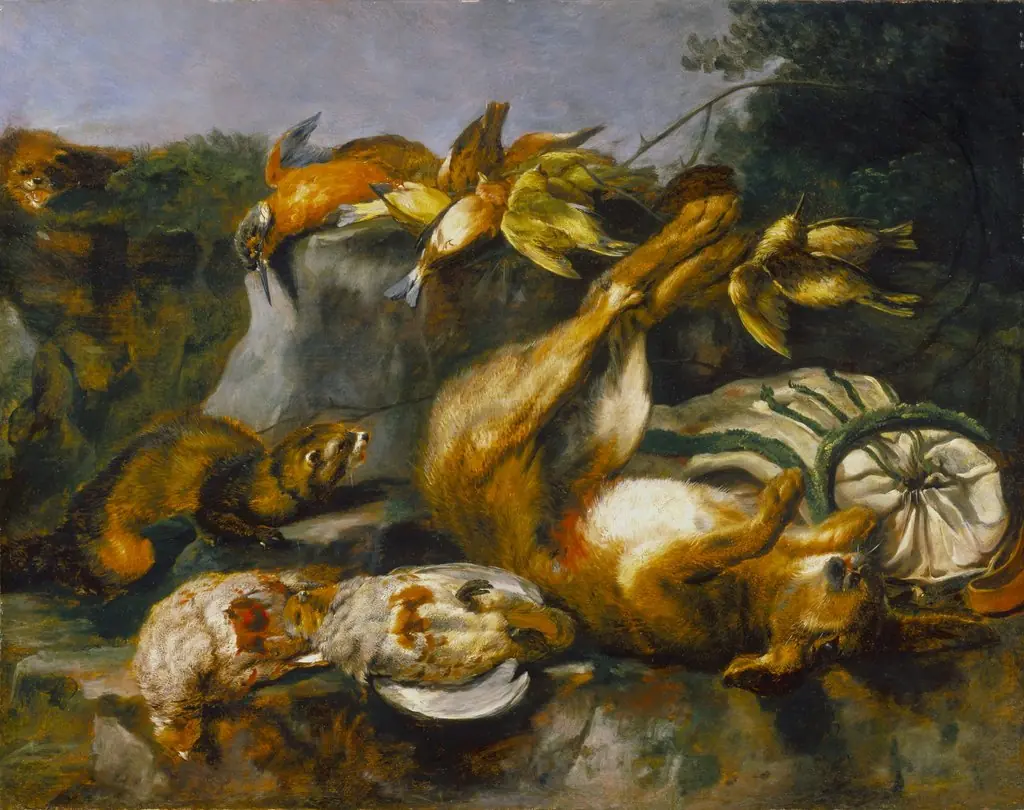 Dead Game and Weasels, by Jan Fyt, oil, 1642