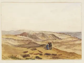 `Petrified Forest  Desert near Cairo', by George de Sausmarez, watercolor, 1855