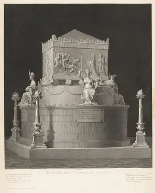 Funerary Monument to Horatio Nelson, by Pietro Fontana, ink, 1813