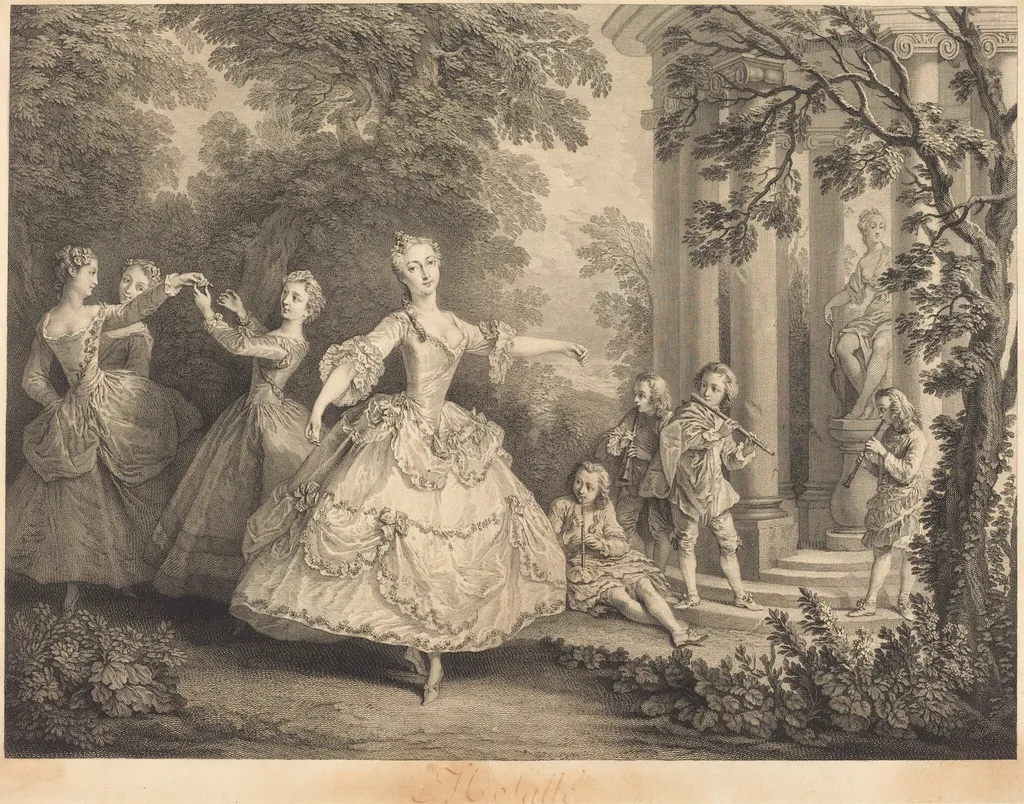 Mlle. Salle, by Nicolas de Larmessin IV, ink, 1732