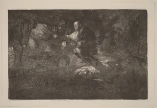 Dios los cria y ellos se juntan (God Creates Them and They Join Up Together), by Francisco de Goya, ink, 1816