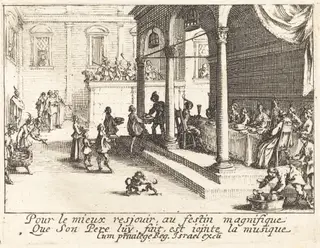 The Feast, by Jacques Callot, ink, 1635