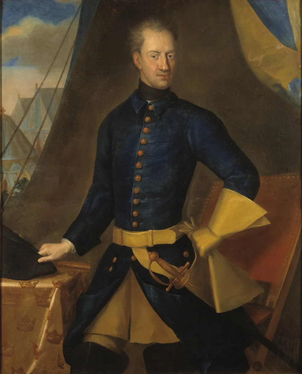 Karl XII, King of Sweden, by Johan David Schwartz, oil, 1706