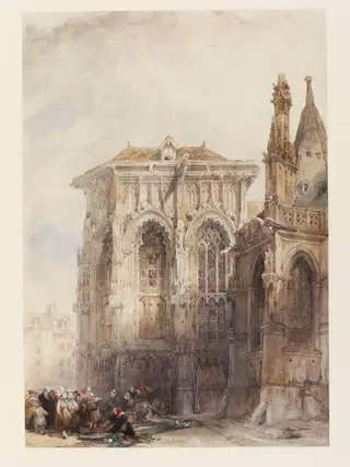 The Lady Chapel of the Church of St Jacques, Dieppe, by David RA Roberts, watercolor, 1832
