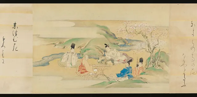 The Tale of Genji, a handscroll attributed to Kaihō Yūsetsu, in the yamato-e idiom the Meiji revival would later claim as Nihonga's spine.