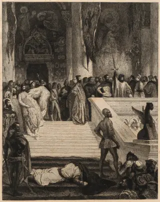 The Death of Doge Marino Faliero, by Léopold Flameng, ink, 1864