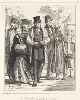 Le Dimanche au Jardin des Plantes, by Honoré Daumier, ink, 1862
