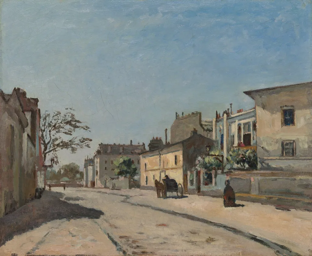 French Street Scene, by Edouard Béliard, oil, 1875