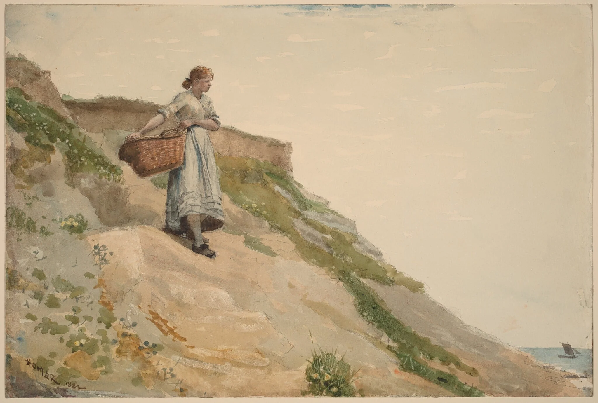 Girl Carrying a Basket, detail
