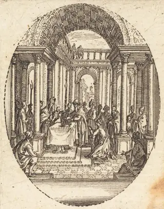 Presentation in the Temple, by Jacques Callot, ink, 1631