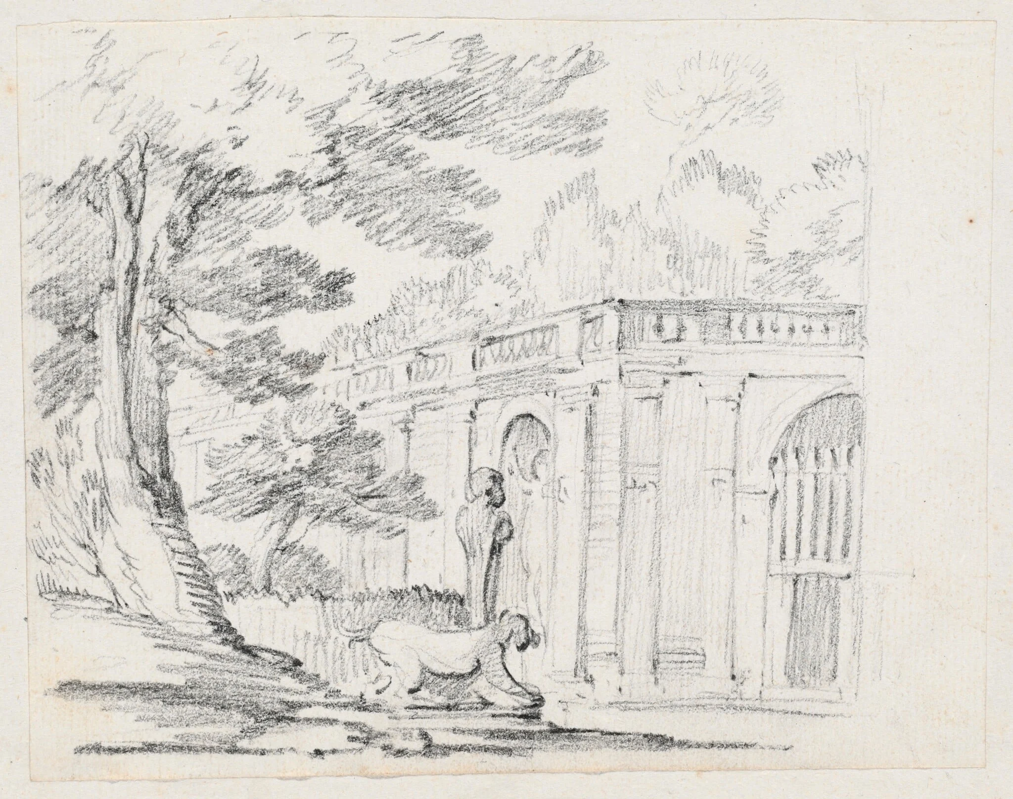 Loggia and Statuary in an Italian Garden, detail