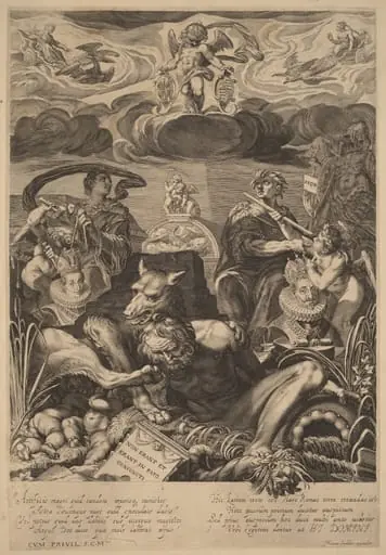 Allegory of the Marriage of Emperor Ferdinand II and Eleanor Gonzaga, by Aegidius Sadeler II