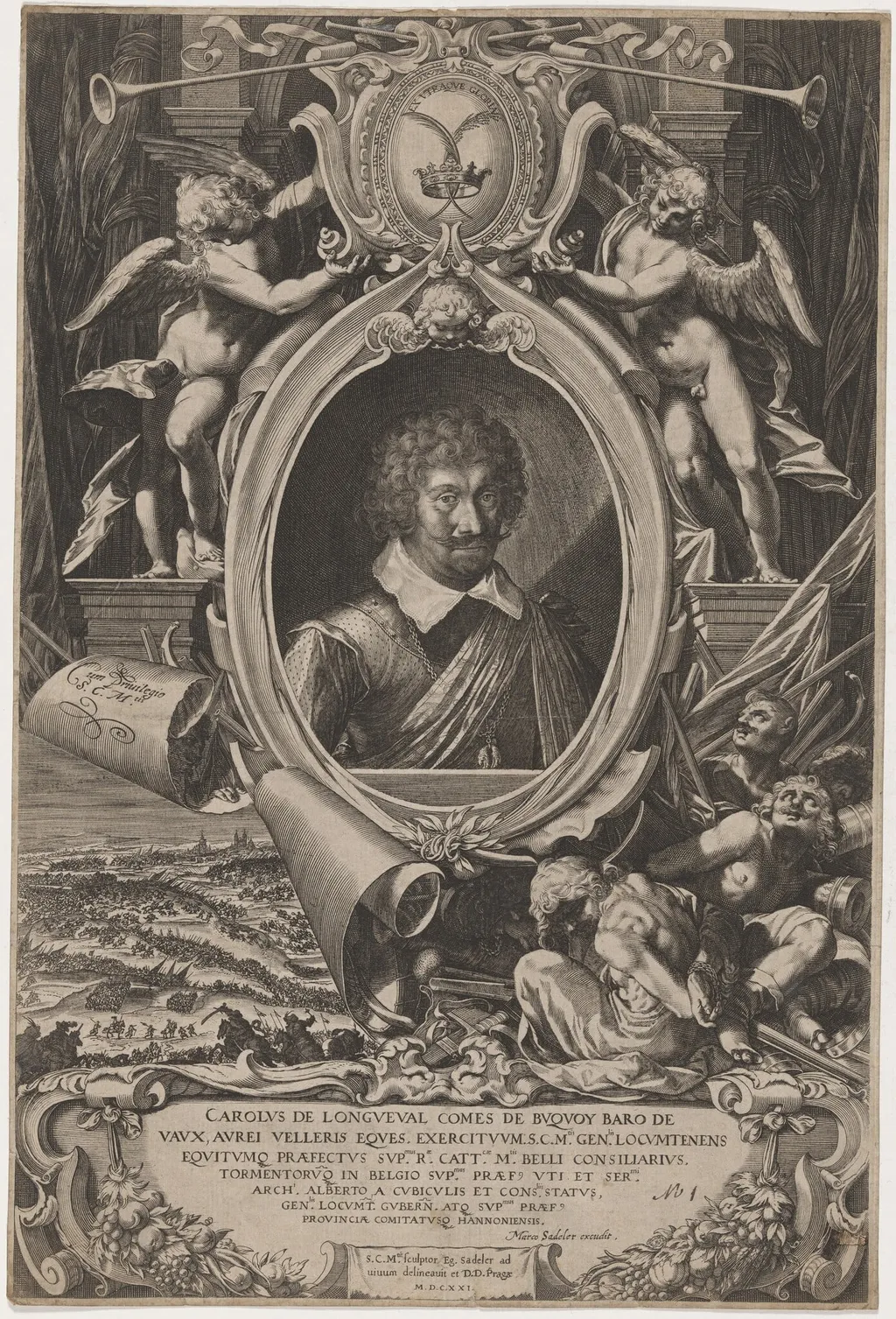 Charles de Longueval, Count de Bucquoi, by Aegidius Sadeler II, ink, 1621