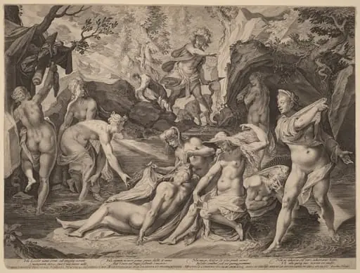 Diana Surprised by Actaeon, by Aegidius Sadeler II