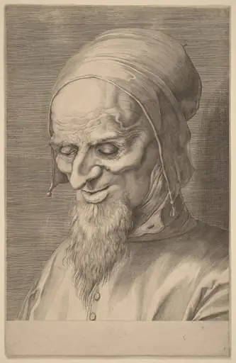 Head of an Apostle with Beard and Cap, by Aegidius Sadeler II