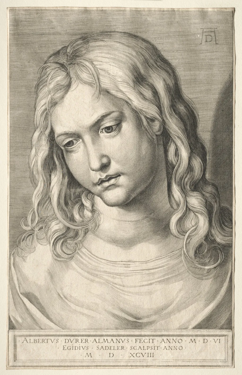 Head of the Young Christ, by Aegidius Sadeler II, 1598