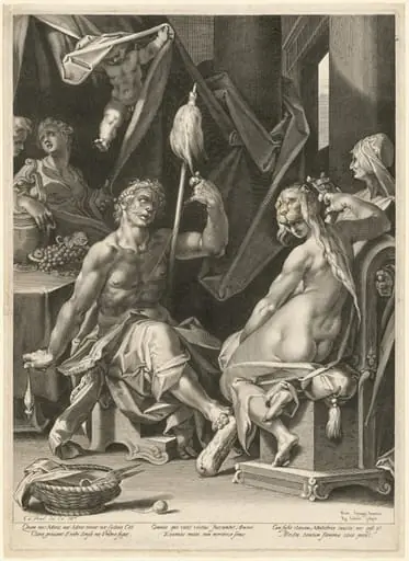 Hercules and Omphale, by Aegidius Sadeler II