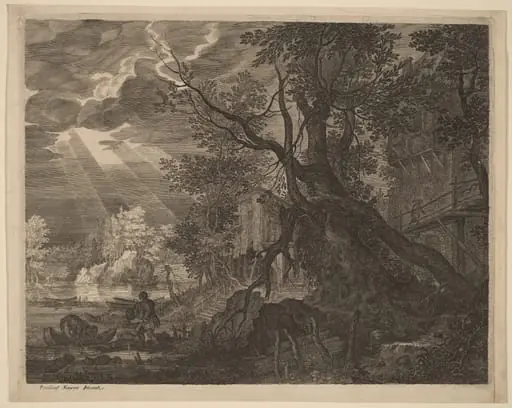 Landscape with Men Fishing by Moonlight, by Aegidius Sadeler II