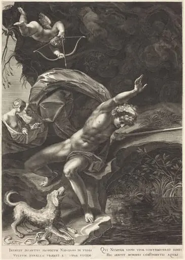Narcissus, by Aegidius Sadeler II