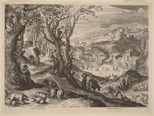 November and December, by Aegidius Sadeler II