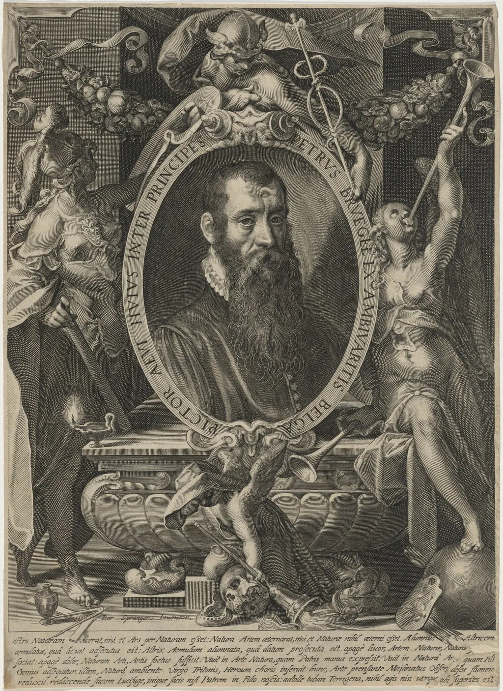 Peter Brueghel, by Aegidius Sadeler II, ink, 1600