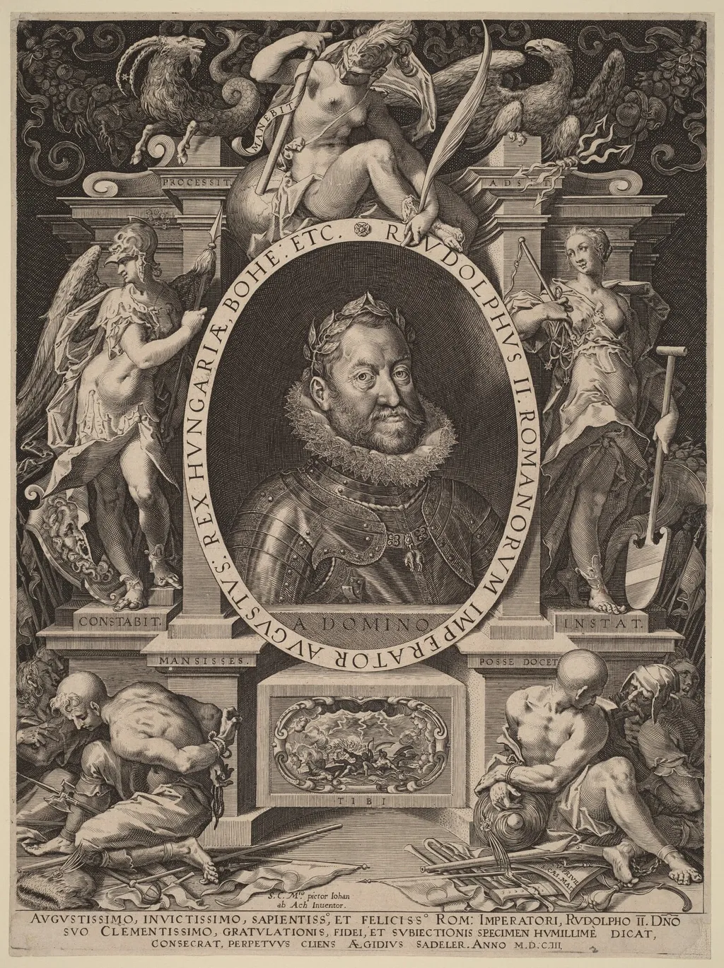 Rudolph II, by Aegidius Sadeler II, ink, 1603