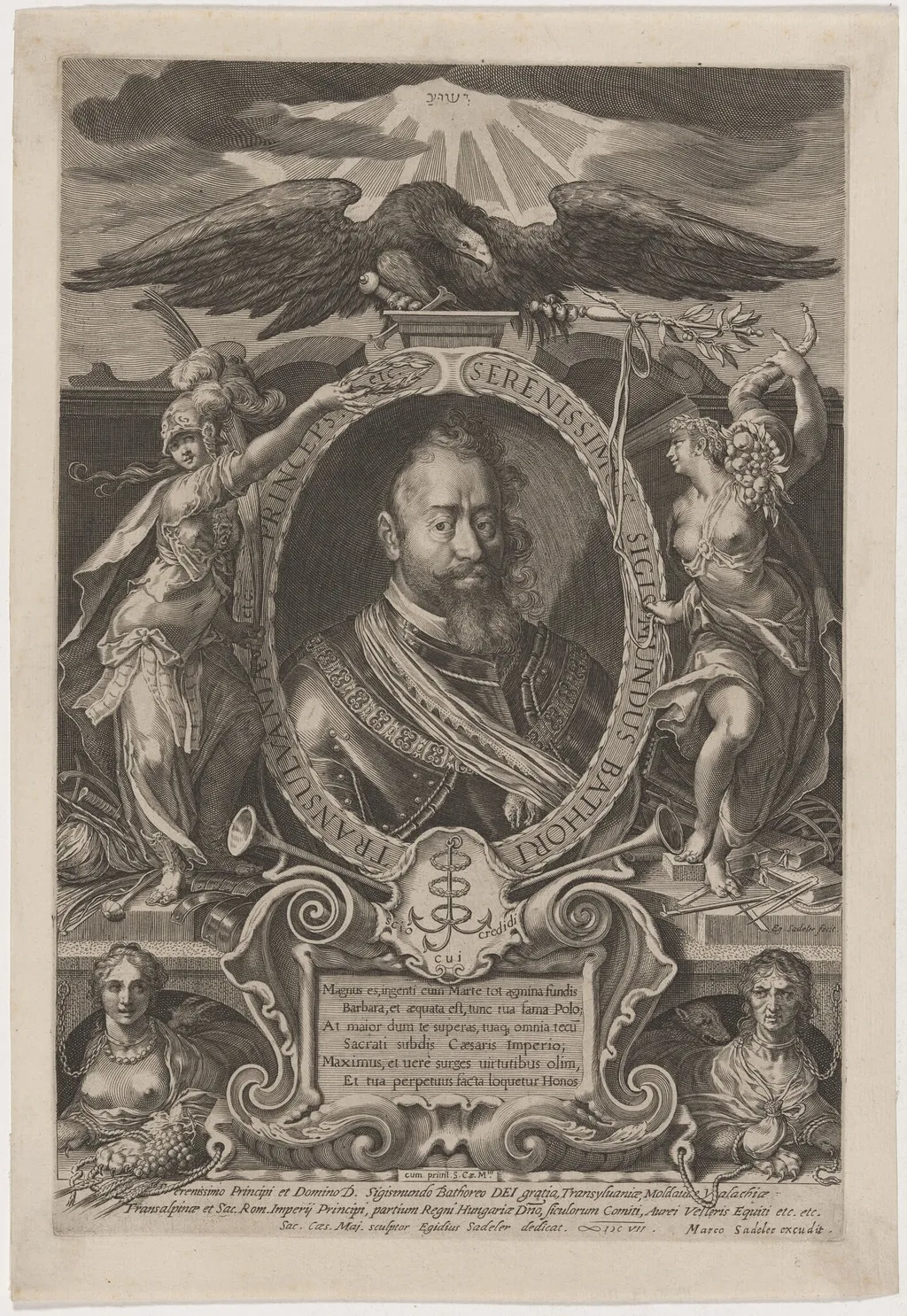 Sigismund Bathori, Prince of Transylvania, by Aegidius Sadeler II, ink, 1600
