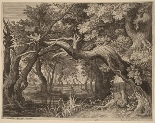 Stag Hunt near a Pool, by Aegidius Sadeler II
