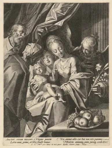 The Holy Family with Saint Anne and Two Angels, by Aegidius Sadeler II